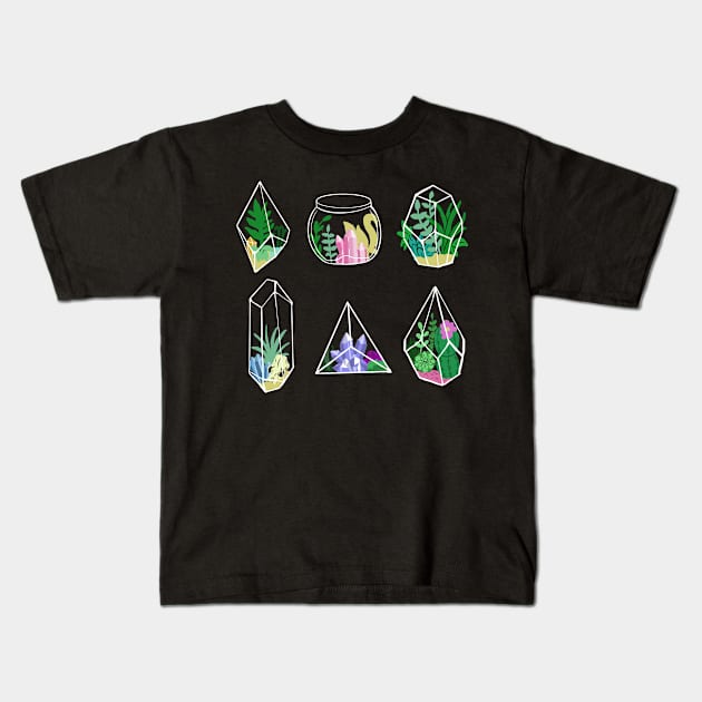 Magical Terrarium Succulents Cactus Family Pastel Goth Kids T-Shirt by LunaElizabeth